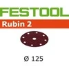 Festool Šlif. popierius eksc. šlifuokliui; Rubin2; Ø125 mm; P40; 50vnt.