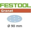 Festool Šlif. popierius eksc. šlifuokliui; Granat; Ø90 mm; P60; 50vnt.