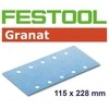 Festool Šlif. popierius plokšt. šlifuokliui; Granat; 115x228 mm; P40; 50vnt.