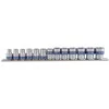 KING TONY SOCET RINKINYS 3/8 "13 vnt. TRUMPAS 6 Kvadratinis 7 - 19 mm, CROMAS, ANT bėgelio