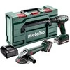 Įrankių rinkinys Metabo 685204500 (BS 18 + W 18 L 9-125); 18 V; 1x4,0 Ah; 1x2,0 Ah akum.