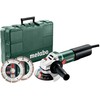 Kampinis šlifuoklis Metabo WEQ 1400-125 Set + priedai