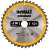 Pjovimo diskas medienai DeWalt; 216x2,6x30,0 mm; Z40; -5°