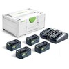Priedų rinkinys Festool SYS 18V 4x5,0/TCL 6 DUO; 18 V; 4x5,0 Ah akum.