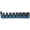 Makita Sukimo antgalių komplektas 9 vnt. 1/2''x 38mm (8, 10, 11, 12, 13, 14, 15, 16, 17, 18mm) +Adapteris 1/2"x50mm E-16645