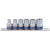 KING TONY STAR SOCETS RINKINYS / TORX 3/8" 6 vnt. SHORT E8 - E18, CHROME, ON bėgelis