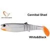 Guminukas Savage Gear Cannibal Baltas &amp; Juodas