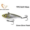 Guminukas Savage Gear TPE Soft Vibes Žalias Sidabrinis Flash