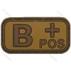 Max Fuchs PVC antsiuvas su Velcro lipduku, kraujo grupė: B POS (chaki)