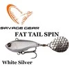 Savage Gear Fat Tail Spin Baltas Sidabrinis