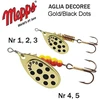 Sukriukė Mepps Aglia Gold/juodas dot