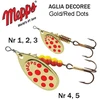 Sukriukė Mepps Aglia Gold/red dot