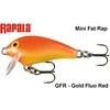 Vobleris Rapala Mini Fat Rap MFR03GFR Gold Fluo Raudona