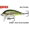 Vobleris Rapala Mini Fat Rap MFR03OGMD Olive Žalias Muddler