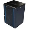 19" sieninė spintelė TOTEN, System Z, 18U, 600x600, stiklinės priekinės durys, 60kg apkrova, juodas / ZS66186001 / 19-Z6618