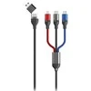 USB kabelis 2GO USB-A + USB-C - USB-C + microUSB + Žaibas 1,2 m Juodas (797361)