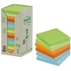 3M Lipnūs lapeliai „Post-it“ perdirbimui, įvairių spalvų, 76 x 76 mm, 16 vnt. pakuotėje.
