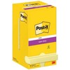 3M Lipnūs lapeliai „Post-it“, itin lipnūs, geltoni, 76 x 76 mm, pakuotėje po 12 vnt., 100 % sertifikuoti PEFC