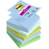 3M Lipnūs lapeliai „Post-it Super Sticky Z-Notes Oasis“, spalvų kolekcija, 76 mm x 76 mm, 90 lapų/juodos spalvos, 5 lapeliai/pak. Oasis spalvų kolekcija