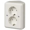 ABB Dvigubas kampinis lizdas, 250 V/16 A, IP 21, baltas