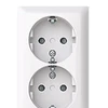 ABB Dviejų lizdų SAGA elektros lizdas IP21 signalinis baltas