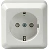ABB Lizdas „Jussi“, su rėmeliu ir pagrindu, baltas (RAL9010), 16A 250V, „Schuko“ / šoninis įžeminimas ir saugiklis