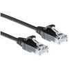 ACT Juodas 0,5 metro LSZH U/UTP CAT6 duomenų centro plonas pataisymo kabelis su RJ45 jungtimis CAT6 U/UTP SLIMLINE BK 0.5M (DC9900)