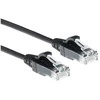 ACT juodas 2 metrų LSZH U/UTP CAT6 duomenų centro plonas jungiamasis kabelis su RJ45 jungtimis CAT6 U/UTP SLIMLINE BK 2.00M (DC9902)