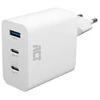 ACT „multioplader“ USB-C/USB-A įkroviklis 65 W, 3 prievadų su „Power Delivery PPS“, „QuickCharge“ ir „GanFast“
