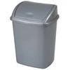 V Part Šiukšliadėžė, V formos, pilka, plastikinė, 26 l, su atlenkiamu dangčiu, paruošta montuoti prie sienos