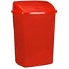 V Part Šiukšliadėžė, V formos, raudona, plastikinė, 26 l, su atlenkiamu dangčiu, paruošta montuoti prie sienos