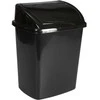 V Part Šiukšliadėžė, V formos, juoda, plastikinė, 8 l, su atlenkiamu dangčiu, paruošta montuoti prie sienos