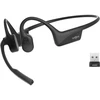 Aftershokz SHOKZ OpenComm2 UC 2025 atnaujintos belaidės „Bluetooth“ kaulinio laidumo vaizdo konferencijų ausinės su USB-C įkrovimo prievadu ir USB-A adapteriu | 16 val. pokalbių laikas, 29 m belaidis diapazonas, 1 val. įkrovimo laikas | Komplekte yra triukšmą slopinantis strėlės formos mikrofonas ir adapteris, juodos spalvos, belaidės, biurui / skambučių centrui, 35 g, ausinės, juodos