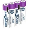 Ansmann 1311-0028, Įkraunama baterija, AAA, Ličio jonų (Li-Ion), 1,5 V, 4 vnt., 500 mAh