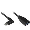 USB kabelis Alcasa USB-C – USB-A 0,1 m Juodas (2811-OTGW)