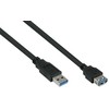 Kabelis USB Alcasa USB-A - USB-A 1 m Juodas (UK30P-ASA-010S)
