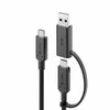 „ALOGIC Elements“ serijos USB-C į USB-C laidas su USB-A adapteriu – 1,2 m – kištukas-kištukas – 5A/10Gbps, 1,2 m, USB C, USB C, USB 3.2 Gen 2 (3.1 Gen 2), 10 Gbit/s, juodas