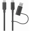 „ALOGIC Elements“ serijos USB-C į USB-C laidas su USB-A adapteriu – 1,2 m – kištukas-kištukas – 5A/10Gbps, 1,2 m, USB C, USB C, USB 3.2 Gen 2 (3.1 Gen 2), 10 Gbit/s, juodas