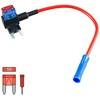Ampire Electronics „Ampire“ plokščio saugiklio adapteris su 10 cm laidu, maitinimo išvadu mini ATO saugikliams