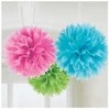 Amscan 18055-90-55, Decorative pom-pom, Mėlyna, Žalias, Rožinė, Round, 40.6 cm, 3 pc(s)