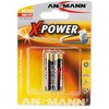 Ansmann X-Power Micro AAA, Vienkartinės baterijos, Šarminės, 1,5 V, 2 vnt., Juoda, Auksinė, 44,5 mm