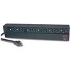 APC Rack PDU, bazinis, 1U, 20A, 120V, juodas, NEMA 5-20P, 10x NEMA 5-20R, 3,66 m, 120 V, 50–60 Hz
