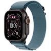 „Apple“ 49 mm šviesiai mėlynas „Alpine Loop“ – didelis – juodo titano apdaila