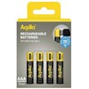 Aqiila 487 vnt. įkraunamų USB-C baterijų, AAA dydžio, 600 mAh, 1,5 V, 4 vnt. pakuotė