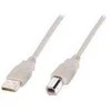 USB kabelis Digitus USB-A - USB-B 1,8 m smėlio (AK- 300105- 018- E)