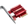 ASUS XG-C100C V3, Vidinis, Vielinis, PCI Express, Ethernet, 10000 Mbit/s, Raudona