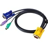 ATEN PS/2 KVM kabelis 6m, 6 m, VGA, juodas, HDB-15, 2xPS/2, SPHD-15, vyriškas/vyriškas