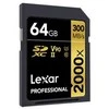 Atminties kortelė Lexar Professional 2000x UHS-II SDXC, 64 GB, 10 klasė, U3, V90, 260 MB/s, 300 MB/s