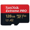 Sandisk EXTREME PRO Micro SDXC 128GB + SD IŠPLĖTIMO ADAPTERIS 200MB/S 90MB/S A2 C10 V3