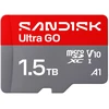 Atminties kortelė SanDisk Ultra GO, 1.5 TB, Micro SDXC, UHS-I, 190 MB/s, V10, Pilkas, Raudona